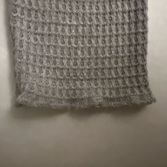 Free People Top Women Sz M One of the Girls Henley Waffle Knit Shirt Gray - Picture 6 of 15